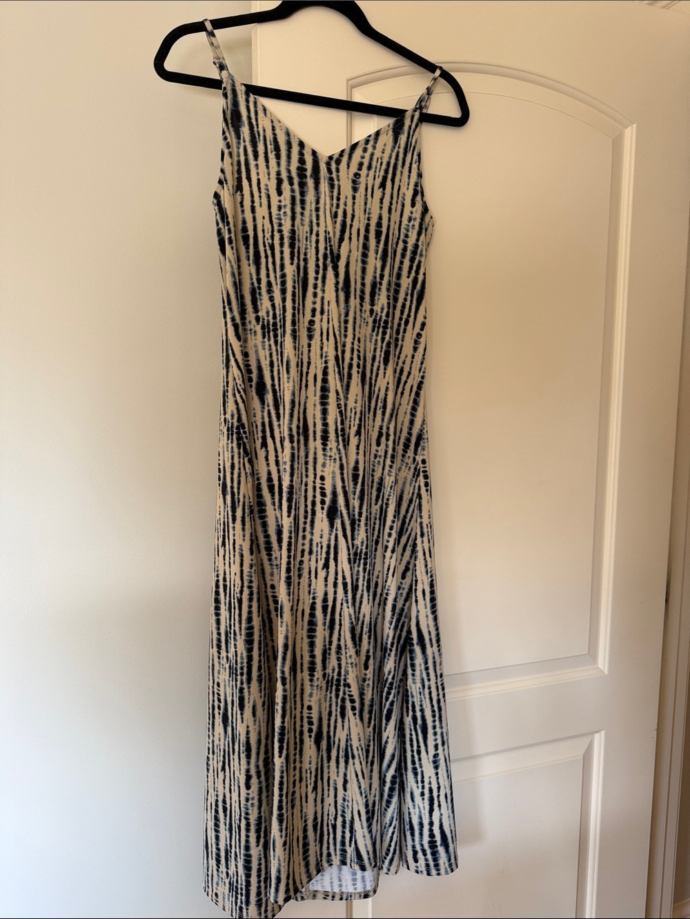 Dex Black and Cream Striped Maxi Slip Dress